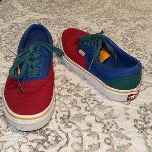 Men’s VANS Red Green Blue US 4.5 women’s US 6 sneakers lace up never worn